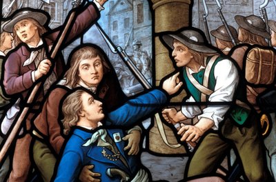 Guerre de Vendée. Jacques Cathelineau (1759-1793), chef royaliste, blessé à Nantes le 29/06/1793. Vitrail de Jean Clamens (1850-1918) (?). 19ème siècle - Loire Atlantique N* 105 - Nantes - Musée Dobrée - Unknown